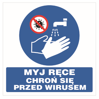 Koronawirus - Myj ręce chroń się przed wirusem - naklejka